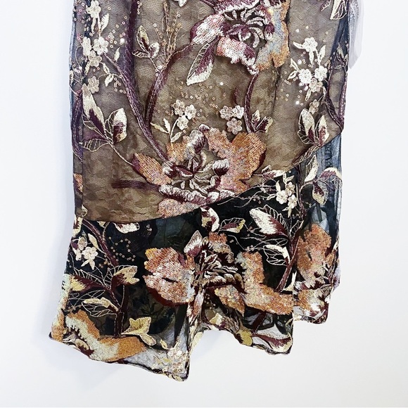 Dress the Population - Floral Sequins Off the Shoulder Dress - Picture 4 of 5